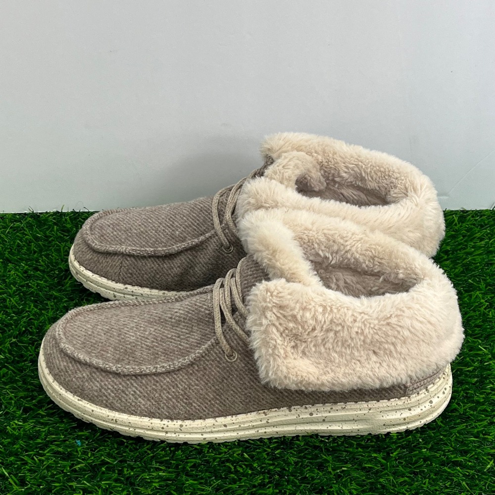 Hey Dude Britt Nut Tan Faux Fur Lined Ankle Boots Womens 10‎ 121771600 - Picture 3 of 9